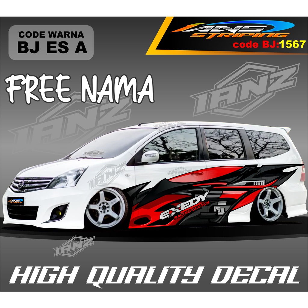 STICKER KEREN MOBIL GRAND LIVINA / STIKER VARIASI BODY SAMPING MOBIL AVANZA / DECAL STIKER MOBIL AVANZA