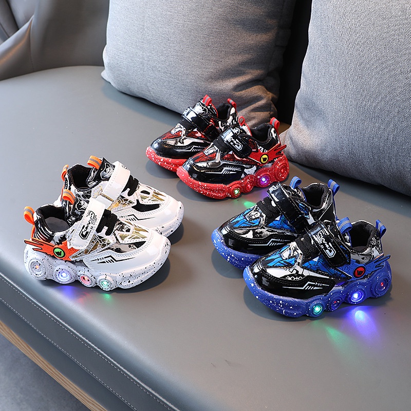 Sepatu anak import Laki Laki model IRON MAN led terbaru 100% IMPORTOriginal