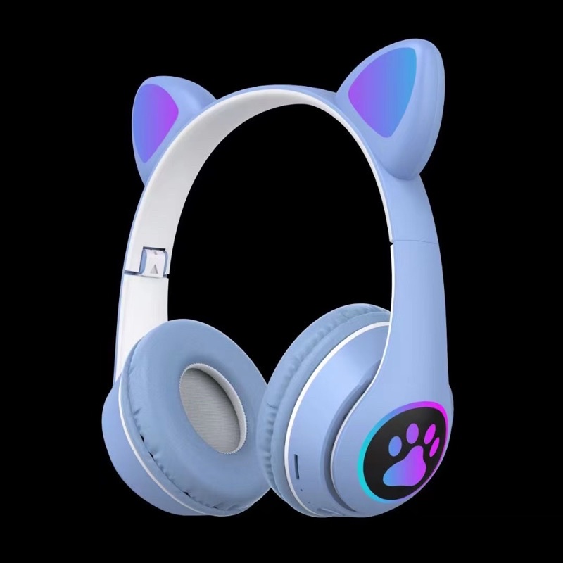 [ MZ-023 ] Headset wireless bluetooth Gaming LED Telinga Kucing /