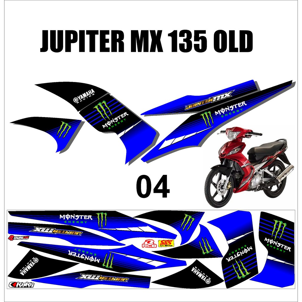 Sticker Striping Lis Variasi Jupiter MX 135 Old / Lama 2005 - 2009 Desain LS-04