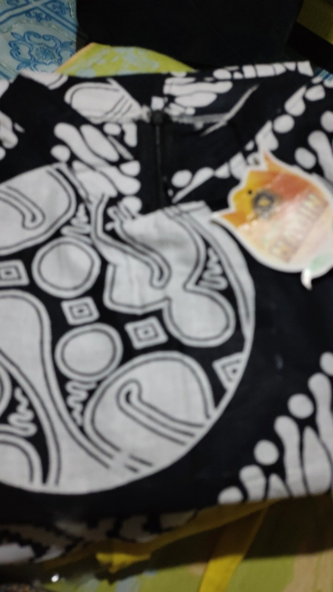 Tunik Mono Monokrom Monochrome Shibori Tunic Batik Cantik Hitam Putih Seragaman Modis Muslim Kantor