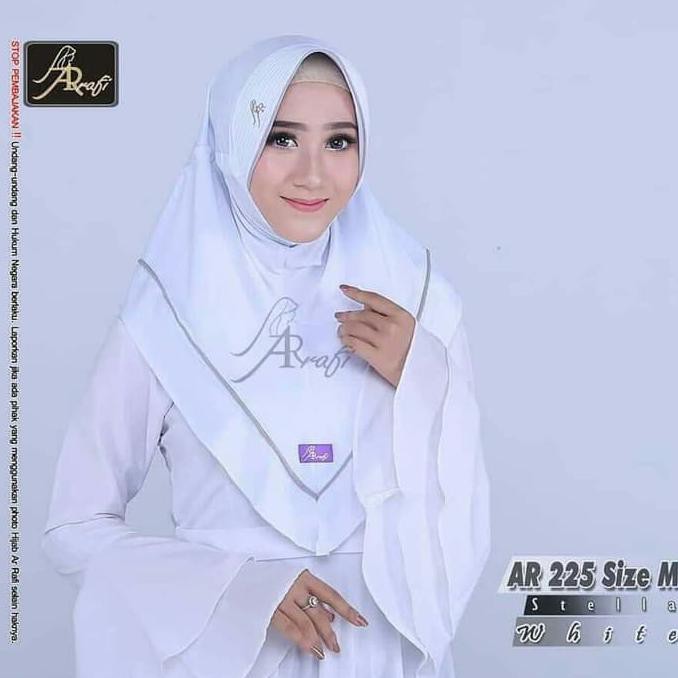 jilbab anak termurah Hijab Arrafi 225 Size M / Jilbab Sekolah / Hijab Anak Sd SMP - Putih ready