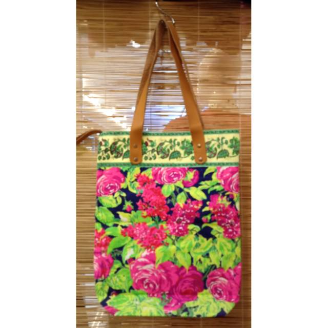 Tas Kanvas Print Bunga