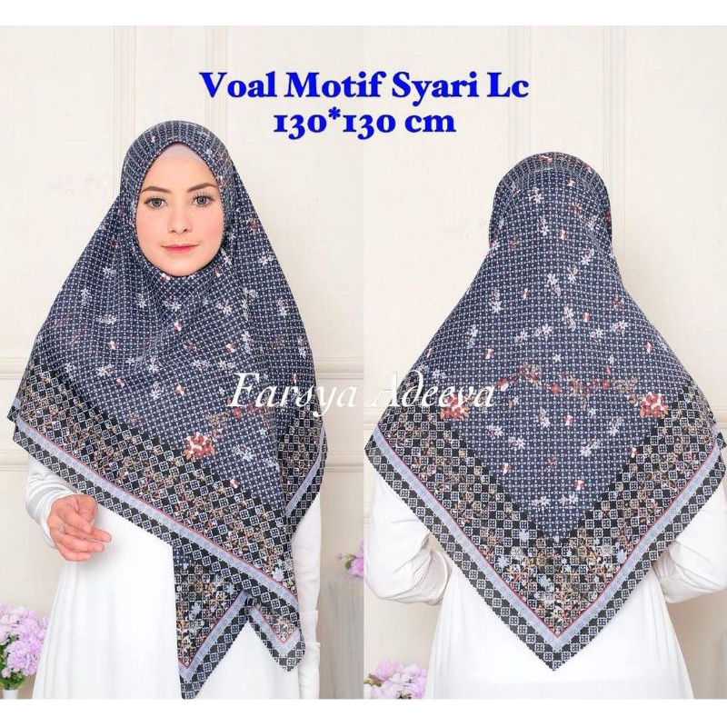 Voal Motif Jumbo/Voal Motif syar'i/Voal Motif size 130x130cm