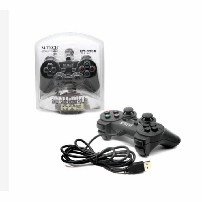 M TECH Gamepad Joystik MT-830 Hitam Single / Double