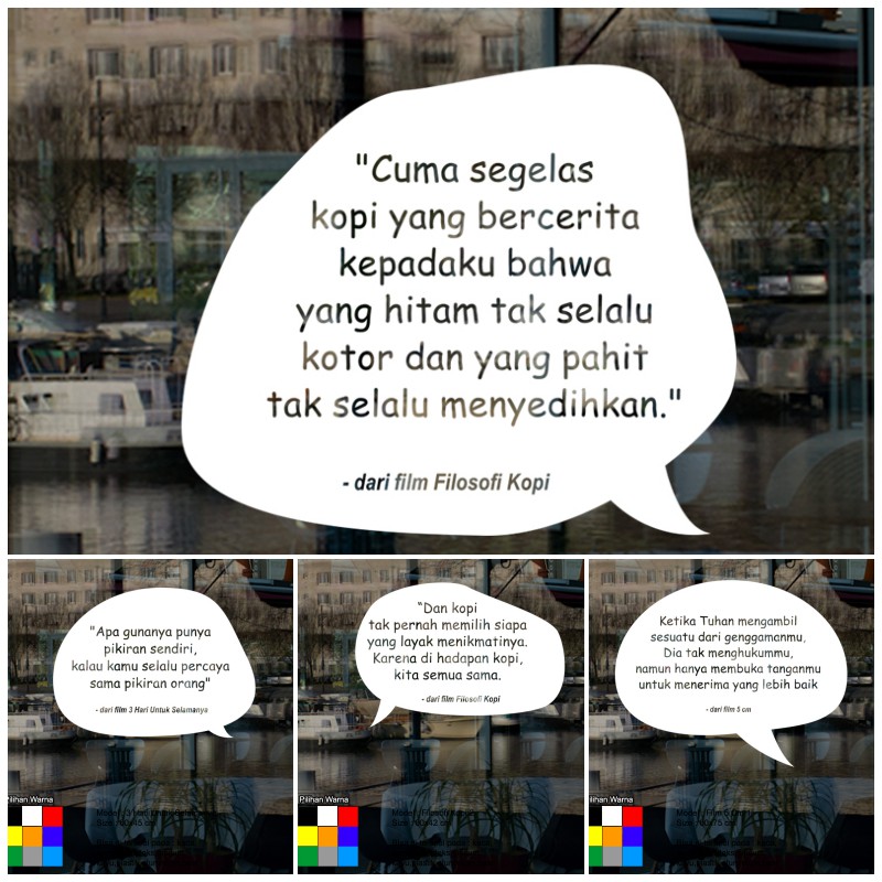 Stiker Dinding Kaca Quotes Kata Kata Motivasi Film Cutting Sticker