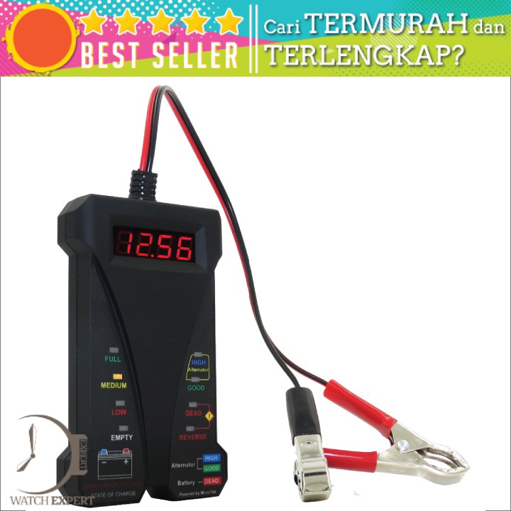 BISA COD Alat Cek Kondisi Aki Tester Baterai Digital Voltmeter Analyzer 12V - Motopower CNBJ-805