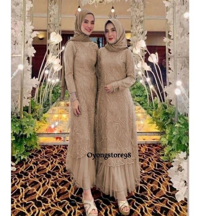 GAMIS DRESS KONDANGAN PESTA BRUKAT BROKAT DUYUNG JUMBO L XL XXL geraldine ruby TERBARU LEBARAN Oyong