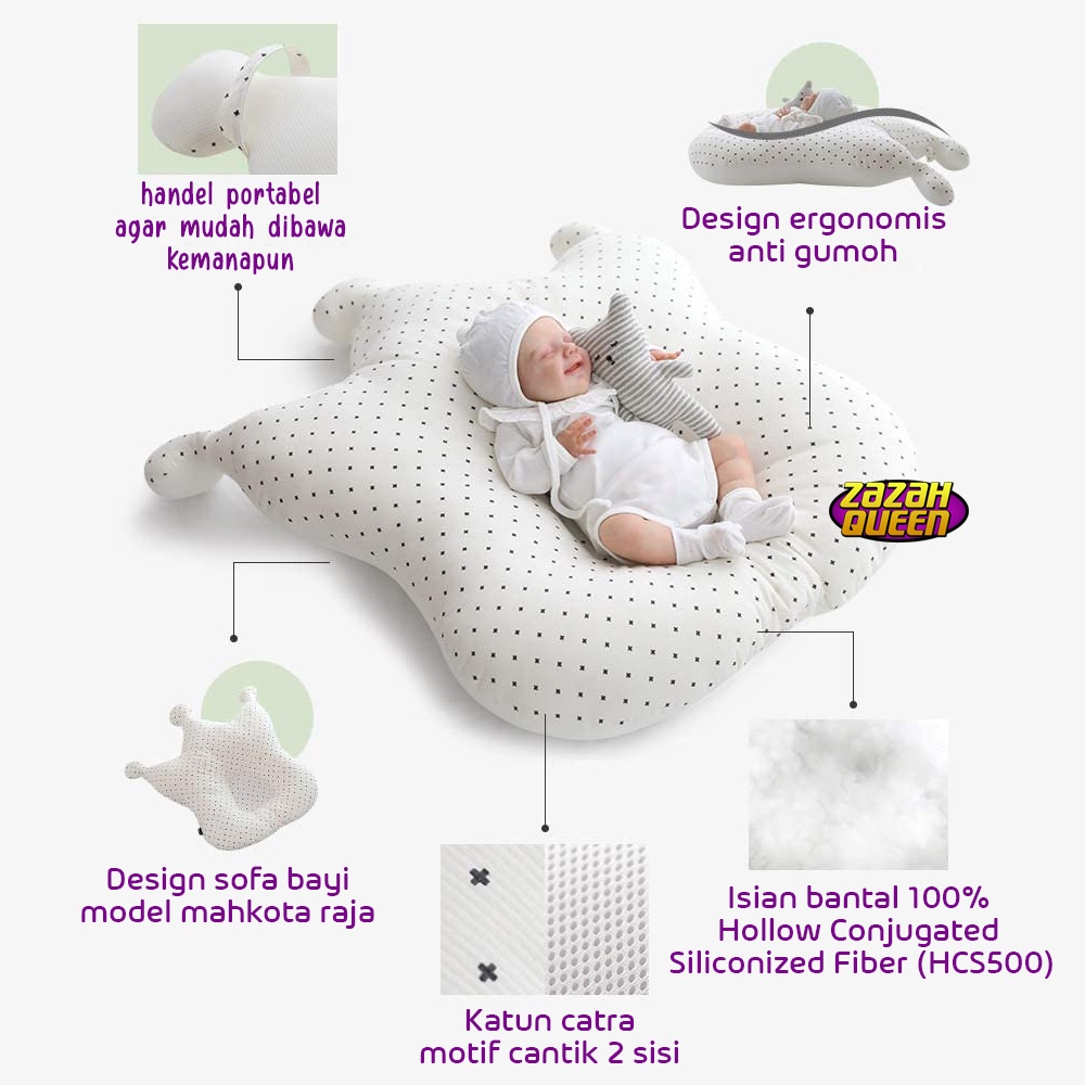 [JUMBO] Sofa Bayi Mahkota Raja / Kasur Bayi Empuk / Bantal bayi