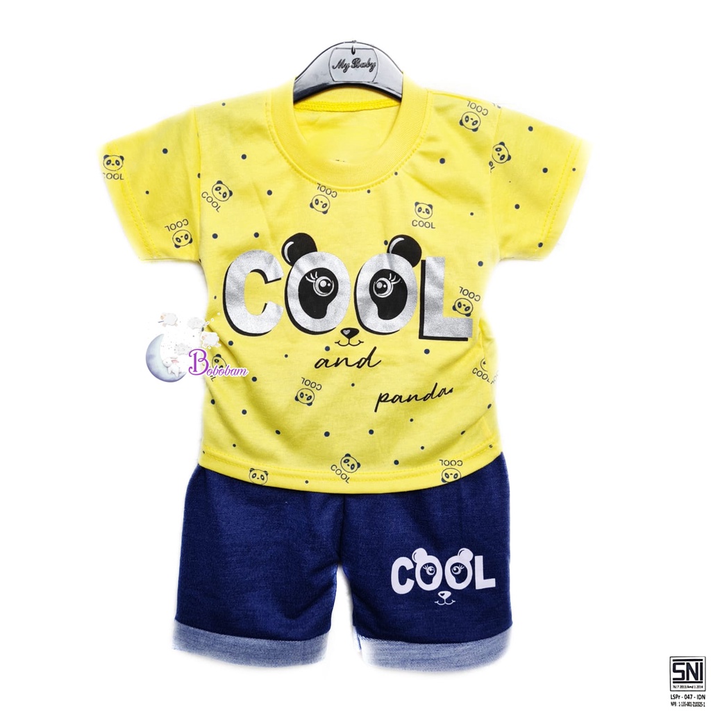 BAJU BAYI ECER COOL PANDA CASUAL KASUAL SETELAN BOBOBAM ANAK  HARGA GROSIR