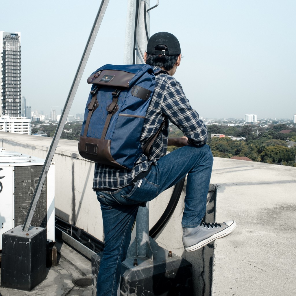 SKY SCRAPPER NAVY |Urban Factor x FORIND| Tas Ransel Punggung Ori Bag Pria Wanita Backpack Gunung