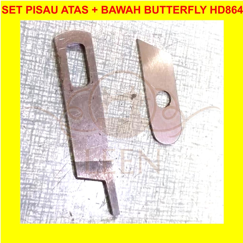 SET Pisau Obras Portable Butterfly HD864 Atas + Bawah Mesin Jahit LEEN