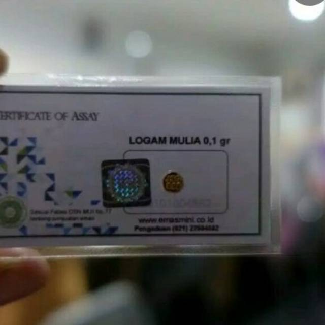 Logam mulia mini 0,1gr  999,9%