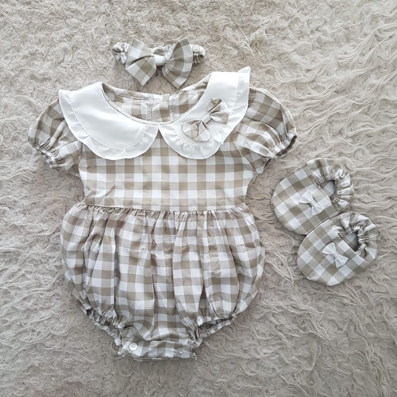 Cute baby Tartan Romper