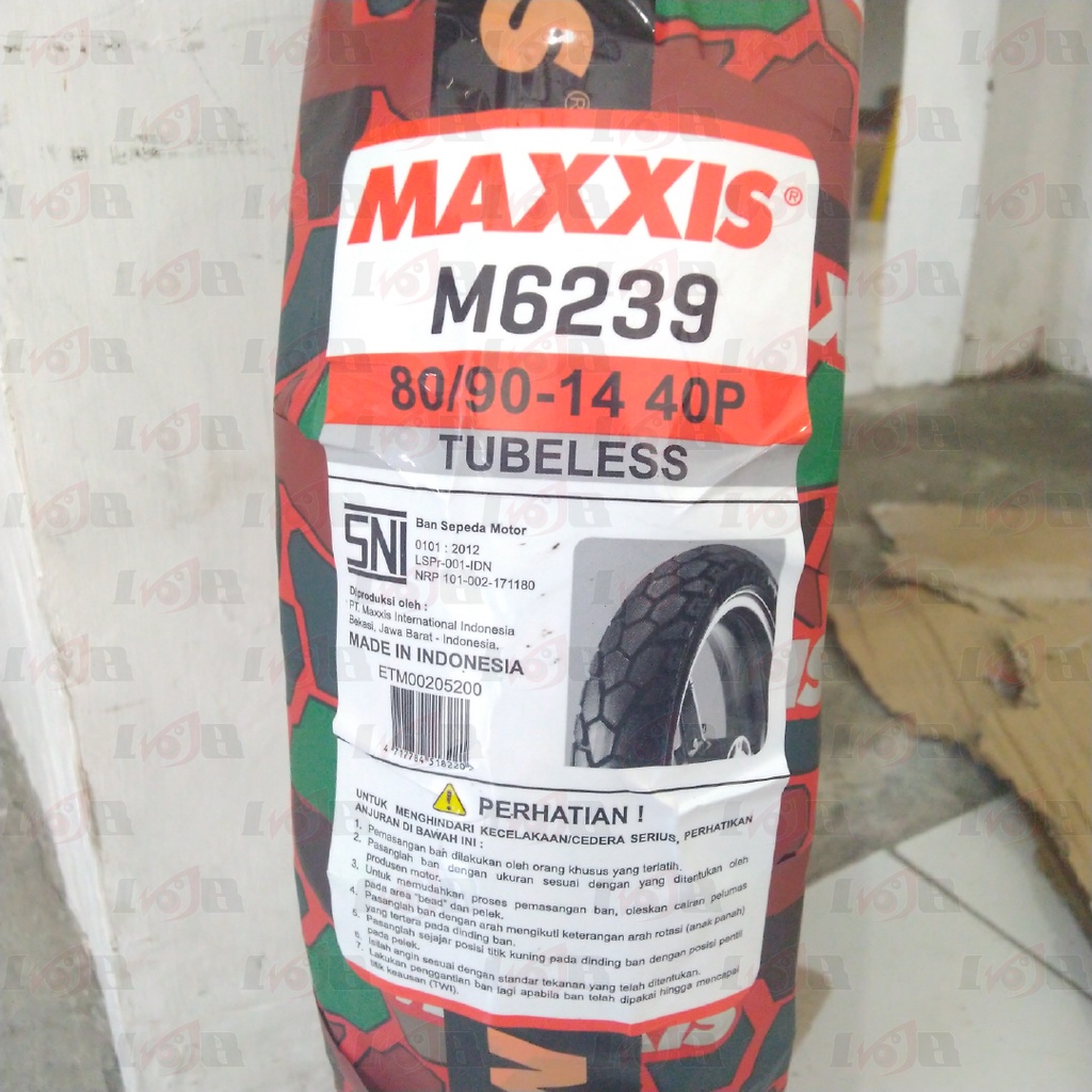 Ban Maxxis M6239 80/90-14 Ban Luar Motor Matic Tubeless Dual Purpose Ring 14 Front