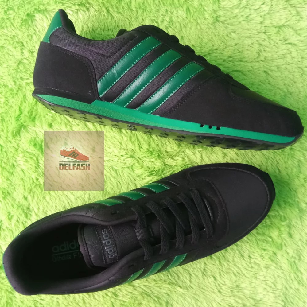 Sepatu Adidas Neo City Racer Black Green Original
