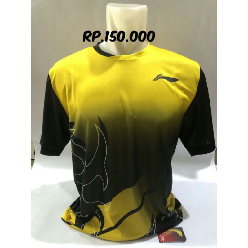 BAJU BADMINTON LINING KUNING (ORI)