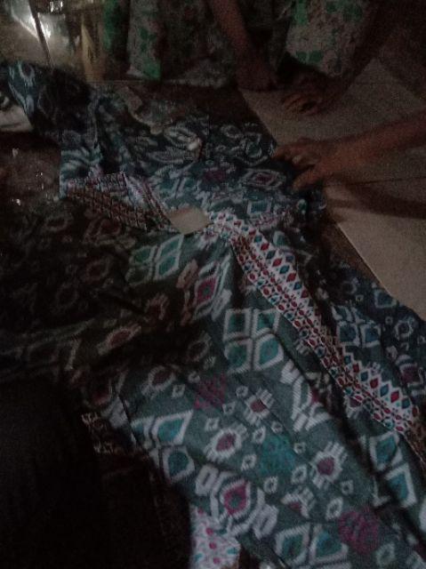 Sb Collection Couple Gamis Ravina Dress Maxi Longdress Dan Kemeja Batik Pria