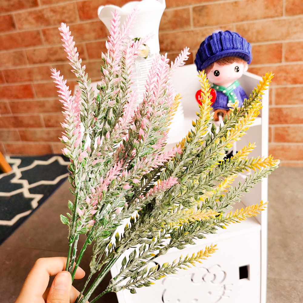 Bunga Artificial Plastik Dekorasi Rumah Setangkai Bunga Lavender Artificial Hias (HANYA BUNGA)-4