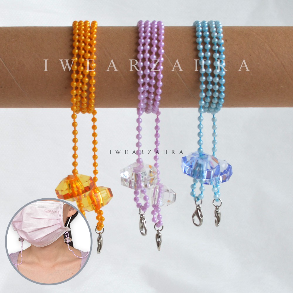 STRAP MASKER [CRYSTAL] - Kalung Tali Mask Gantungan Cantolan Kristal Konektor Pengait Strapmask