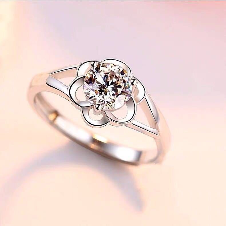 Cincin kawin cincin bunga wanita fashion Korea