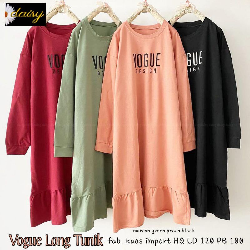 VOGUE LONG TUNIK/LD 120 JUMBO BIG SIZE/ATASAN KAOS IMPORT WANITA MUSLIMAH/FASHION/CALISTA TUNIC
