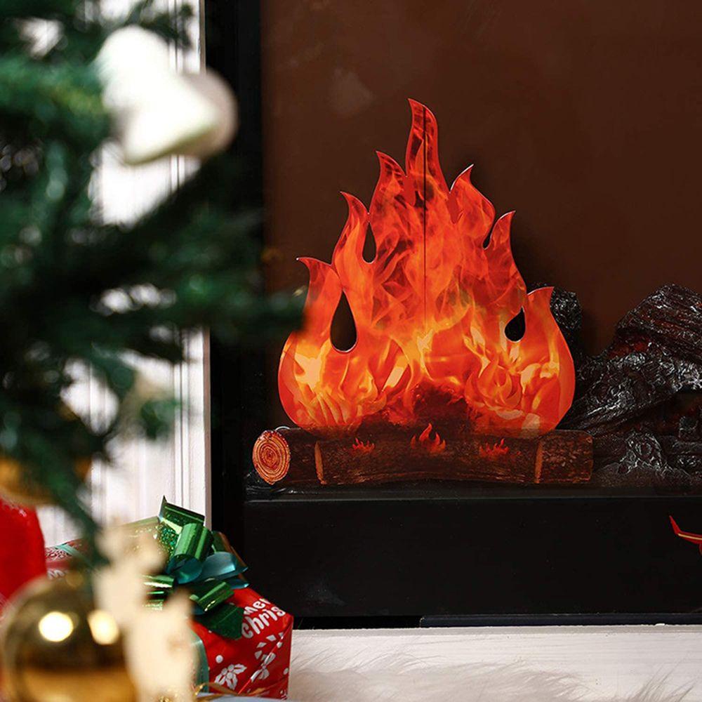 Solighter 3D Hias Kardus Panas Kertas Api Palsu Untuk Pesta Tema Camping Api Buatan Flame