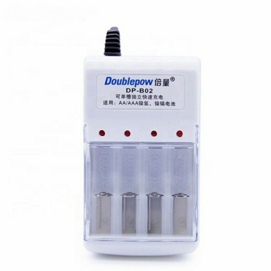 Doublepow Charger Baterai 4 slot for AA/AAA charger baterai