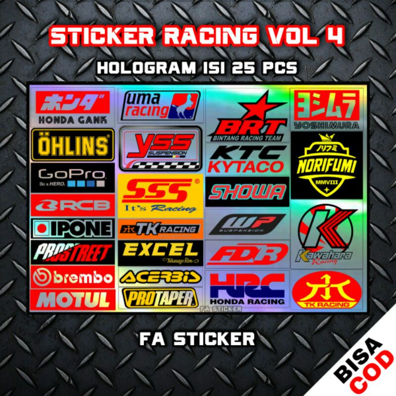 Stiker Racing Pack Sticker Racing Hologram Stiker Sponsor Stiker Helm Stiker Motor Sticker Motor Stiker Cuting Sticker Cutting Satuan Stiker Aesthetic Motor Aksesoris Variasi Motor