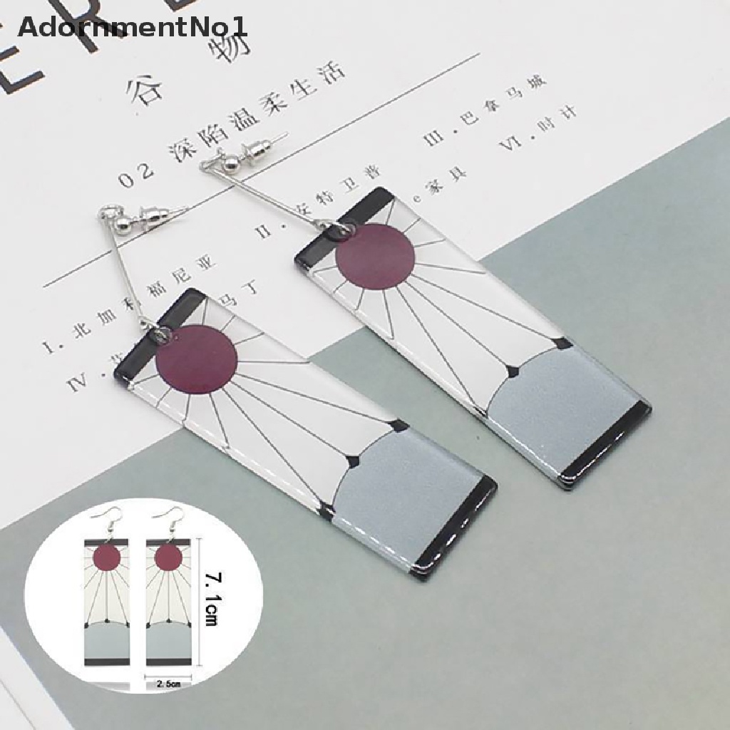 (AdornmentNo1) Anting Gantung Panjang Kait Motif Anime Demon Slayer Tanjiro Bahan Akrilik Untuk Wanita / Cosplay