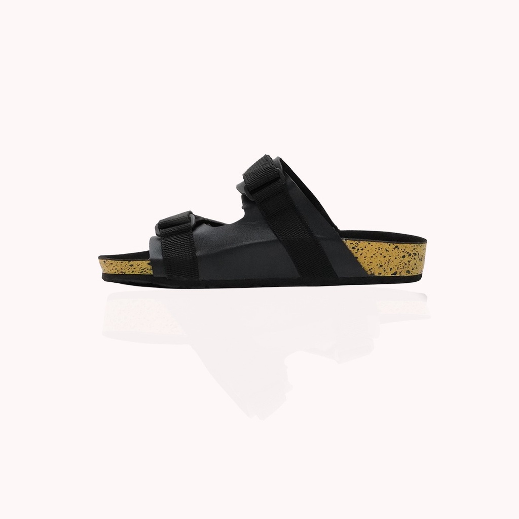 JEDDI [PYBS 201] Sandal Pria Wanita Selop Puyuh Sandal Kasual Kulit Sandal Selop Velcro Ban 2 Sendal Birken