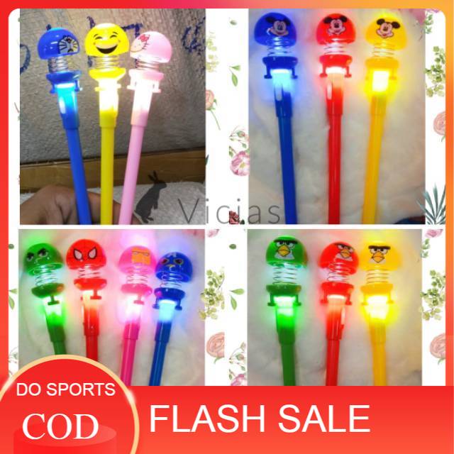 

PEN03 - Pulpen Pena LED Lampu Import Unik karakter EMOJI Spring Doll premium