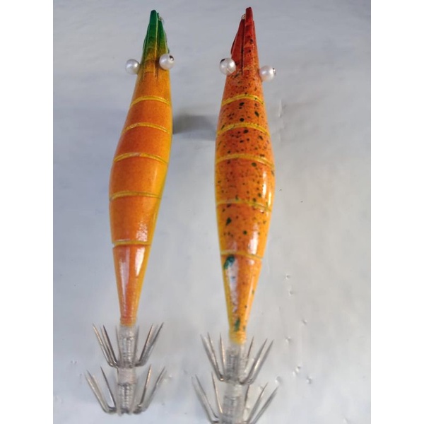 Udang kayu UMPAN PANCING CUMI egi motif ukir handmade