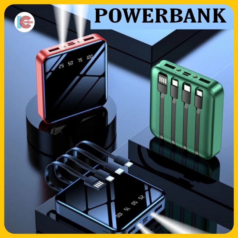 POWER BANK 10000 Mah POWERBANK 4 BUILT IN CABLE FAST CHARGING 2.1 A
