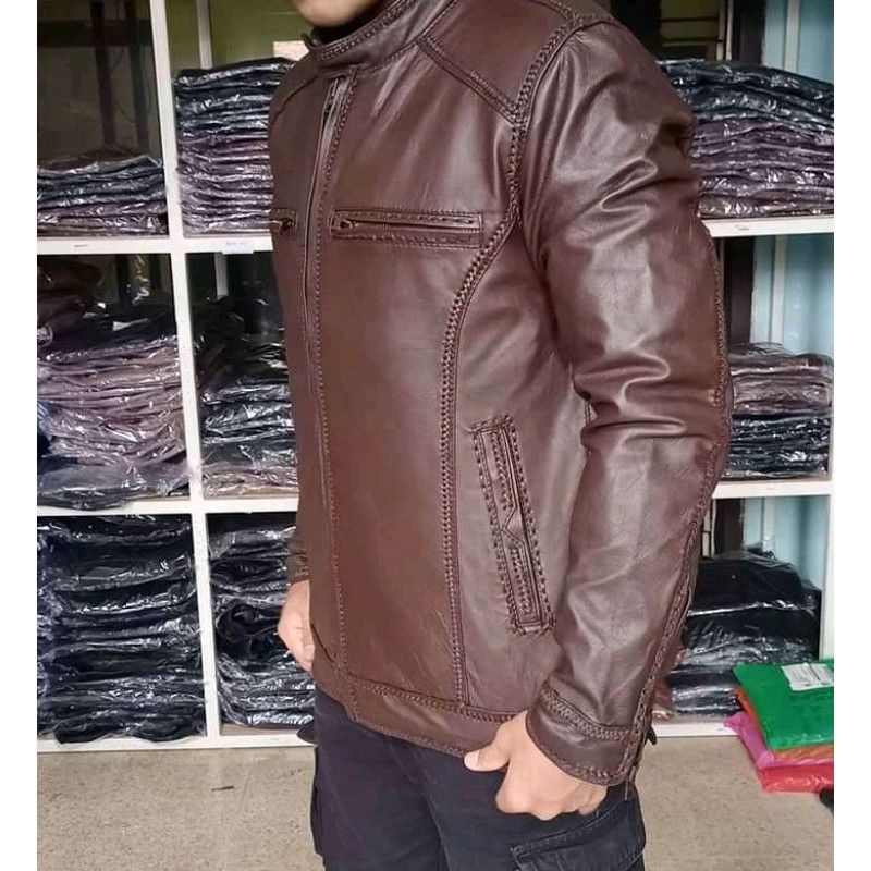 Jaket Pria Kulit Asli Original Model Sulam Jaket Pria Kulit Asli New Elegant Made in Sukaregang Garut