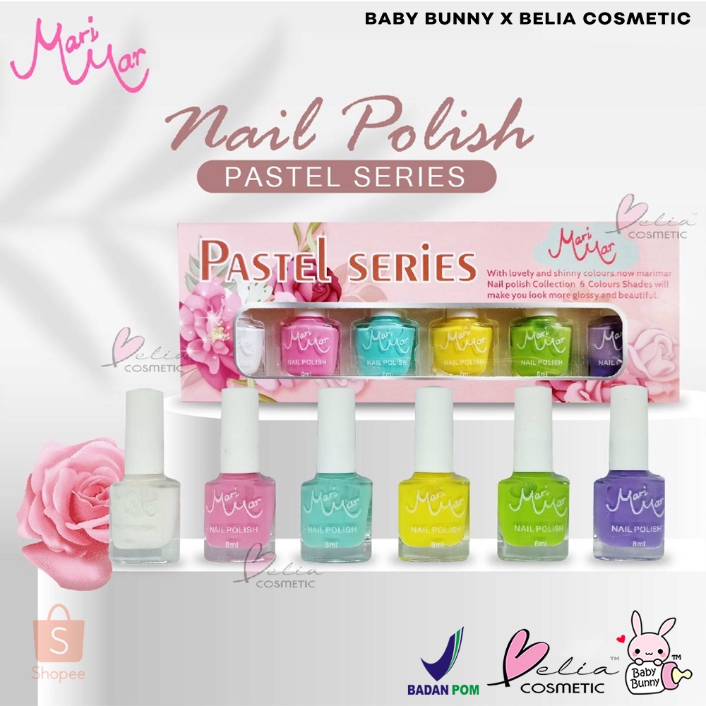 ❤ BELIA ❤ MARIMAR Nail Polish Pastel Series 8mL Kutek | 1 seri isi 6 warna BPOM by Xi Xiu