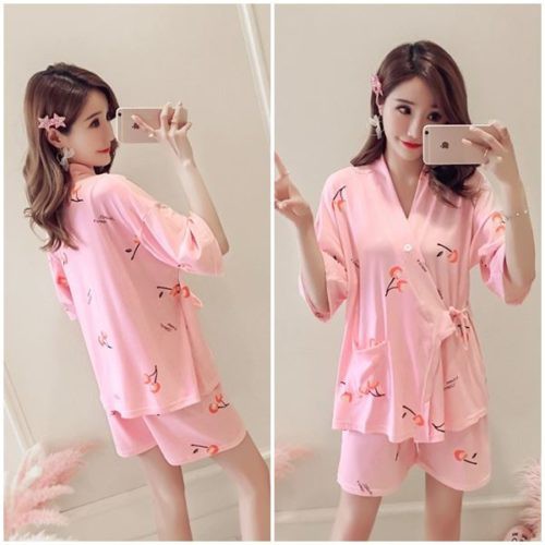 GI 4616 RISCE BAJU TIDUR SET BABY DOLL IMPORT WANITA CEWEK PEREMPUAN JAKARTA BATAM PJ