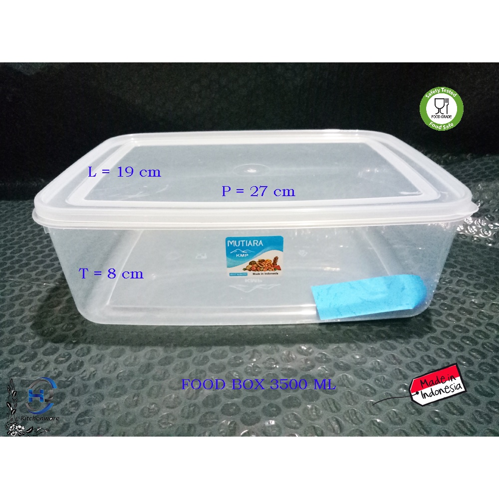 Food Box 3500ml Plastik / Kotak Makan 3,5L / Tempat Donat / Container