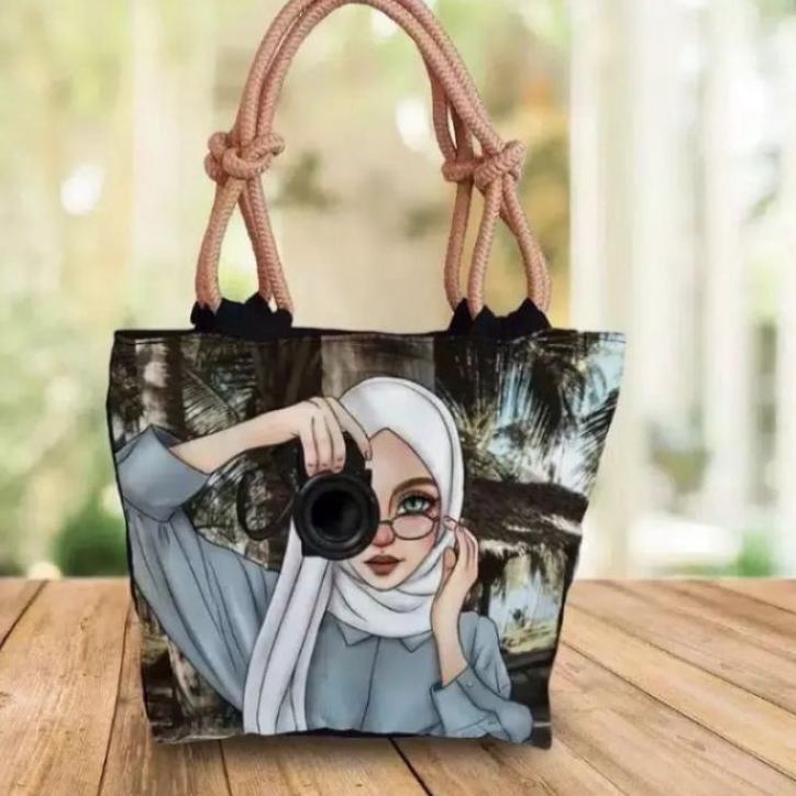 Siap Kirim.. TAS TOTE BAG KANVAS / TAS TOTE BAG TALI SUMBU / TOTE BAG KANVAS PREMIUM/  TAS WANITA KE