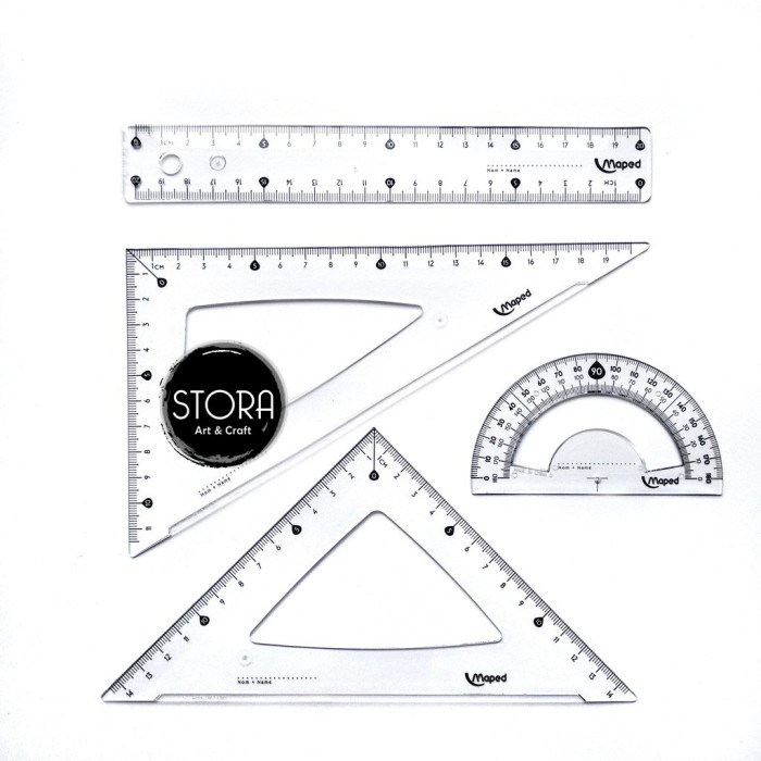 

Maped Ruler Essentials 20cm 4Pcs Medium Penggaris Busur ori