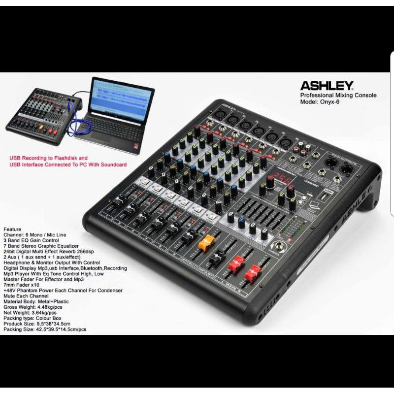 mixer ashley onyx 6 original onyx6 6 channel