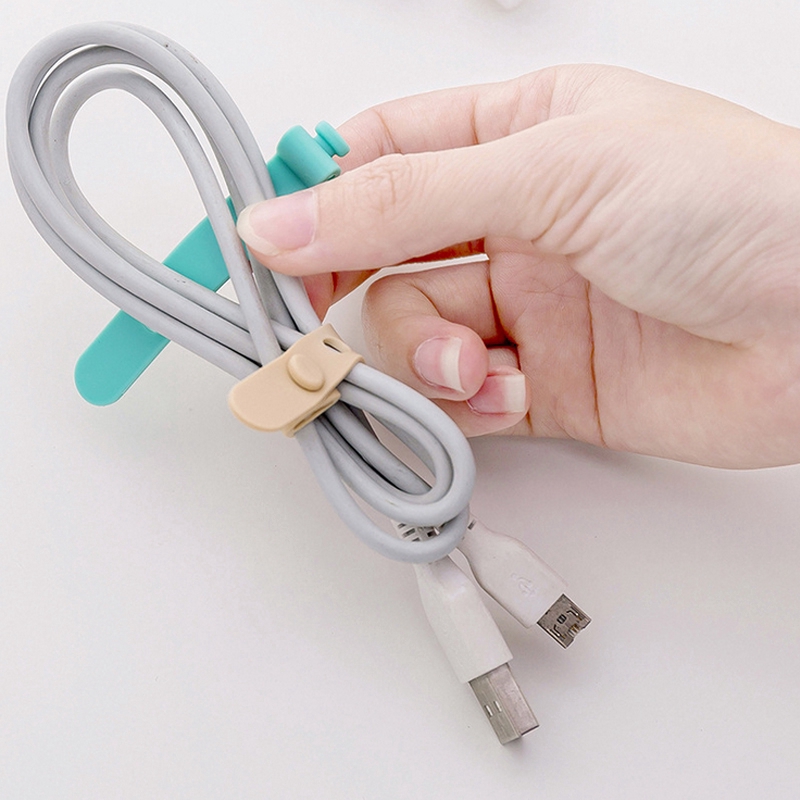 (4Pcs Pack) Winder Organizer Kabel Usb/Earphone Bahan Silikon (Desktop)