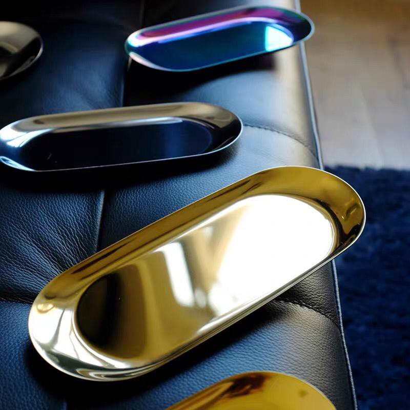 LYS#2TO Tray Oval Gold / Tray Nordic / Tray Gold / Tray Pajangan / Tray Kosmetik