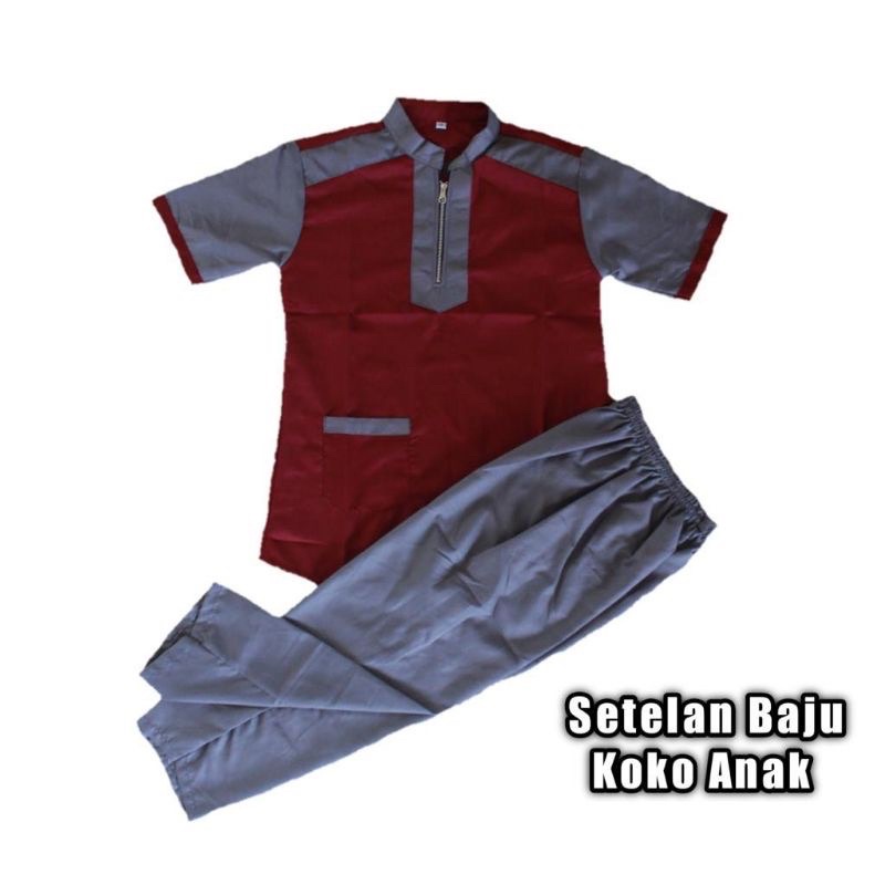 ✅☀️Baju setelan anak setelan baju koko anak tanpa peci 1-10 tahun Setelan Anak Baju Koko Celana Panjang Kemeja Kurta Sarung Polos Kain Katun Laki Cowok Newborn Baby Bayi TK SD Sekolah Madrasah Pesantren Muslim Islam Warna Remaja