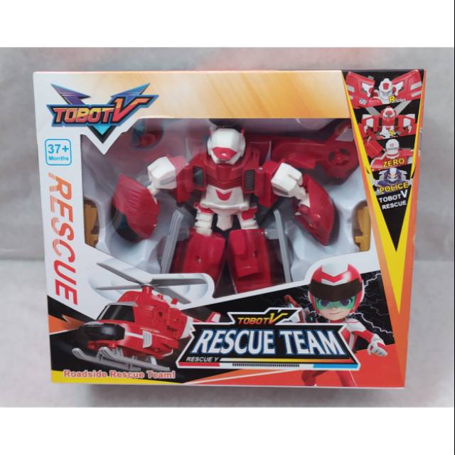 Mainan Tobot V Rescue team Y Helikopter