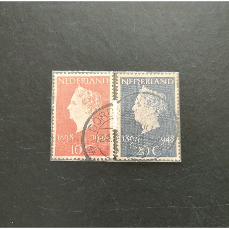 

M 02 - Perangko Luar Negeri Nederland 2pcs tahun 1948