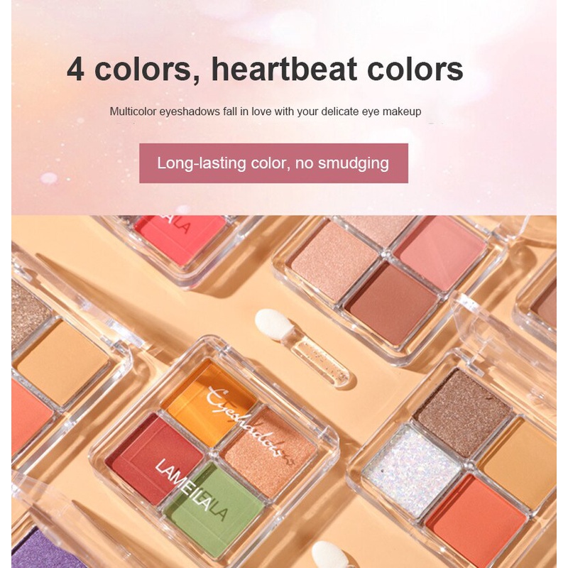 NEW Mini 4 Colour Eyeshadow 3049 Lameila Eyeshadow 4 Warna Pigmented Korean Eyeshadow TERMURAH Original