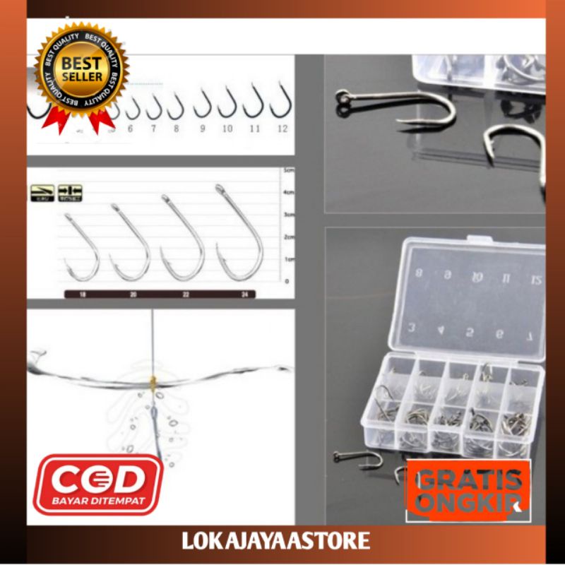 PROMO DISKON MURAH  CUCI GUDANG Fishing Hook Ten Division No 3-12 Set / Kail Pancing (BISA COD) set 
