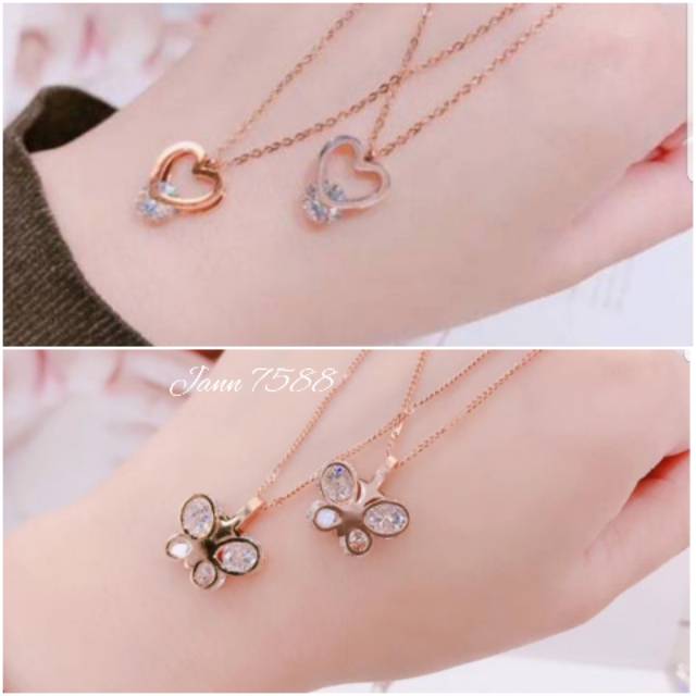 Kalung Titanium Love Asli Fashion Korea Simple Anti Karat &amp; Alergi KT-36