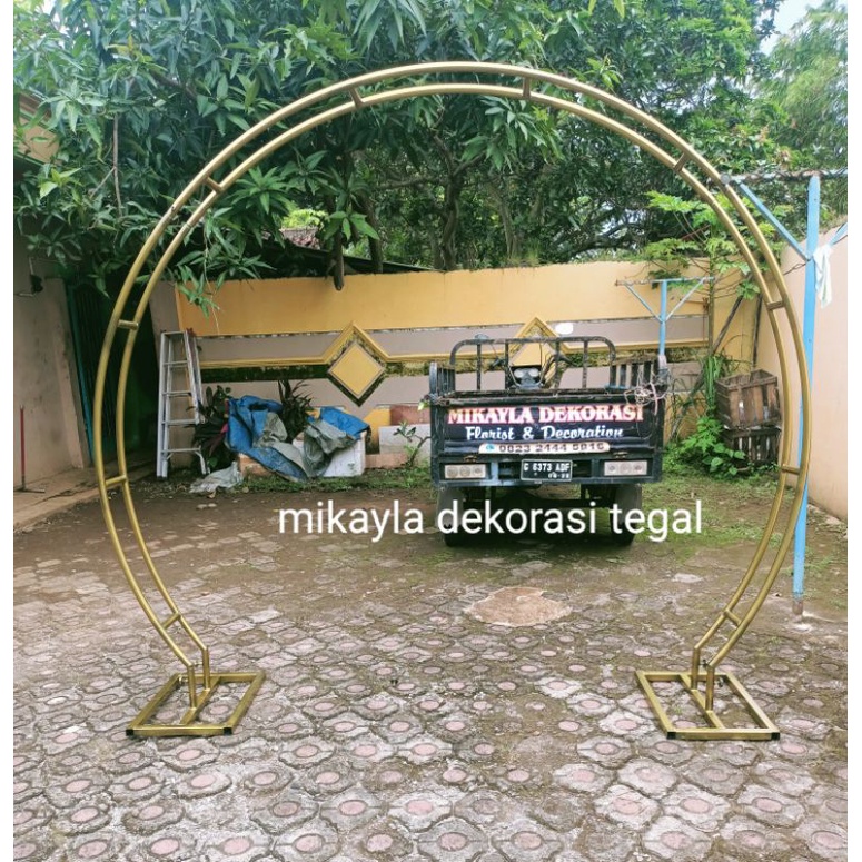 Backdrop dekorasi PERGOLA setengah lingkaran Doble ring / Pergola Pintu Masuk